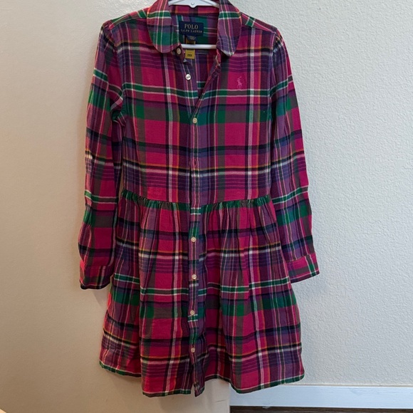 Polo by Ralph Lauren Kids Plaid Dress - Pink and Green - Picture 1 of 3